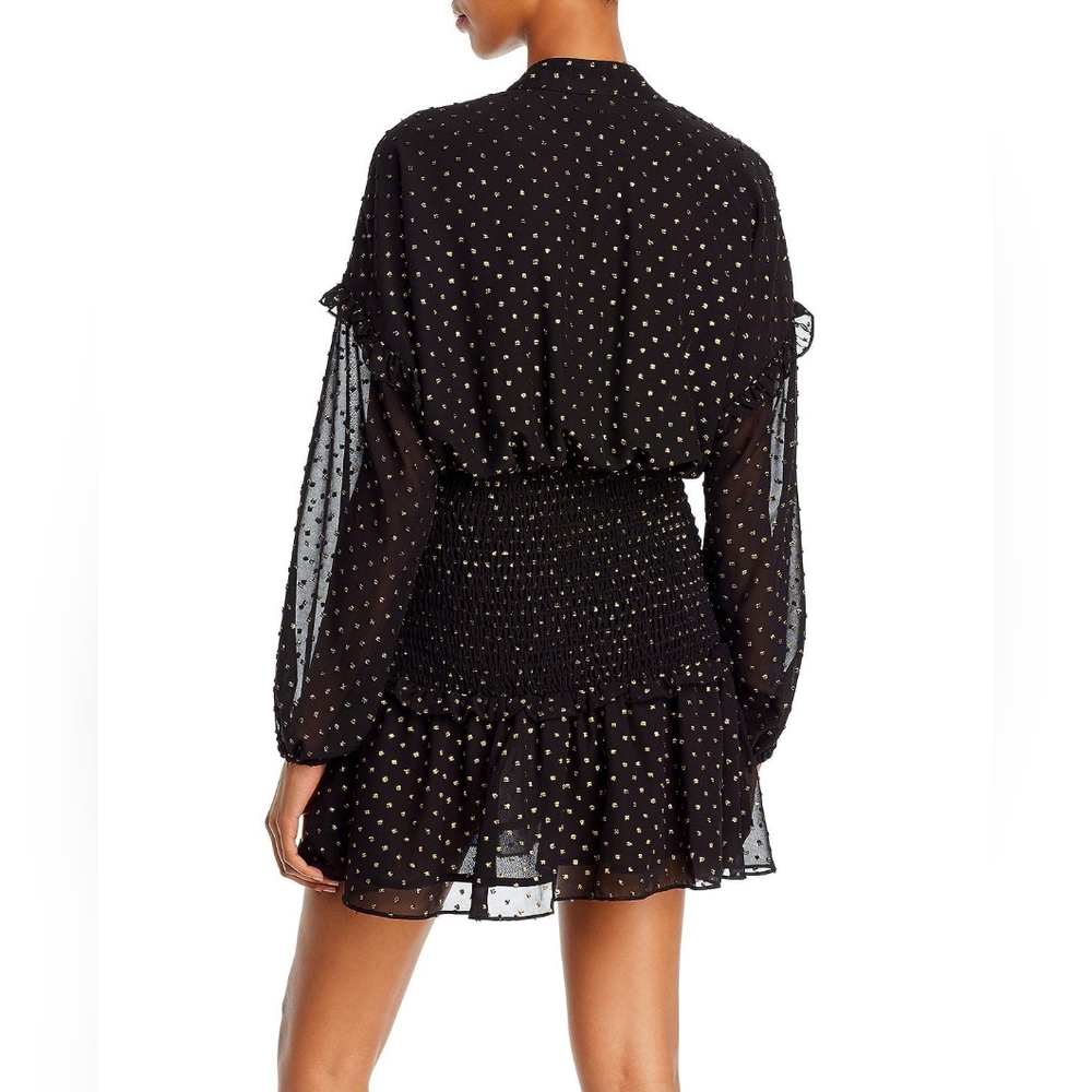 Aqua Black Dress with Gold Dots size S - Picture 2 of 10